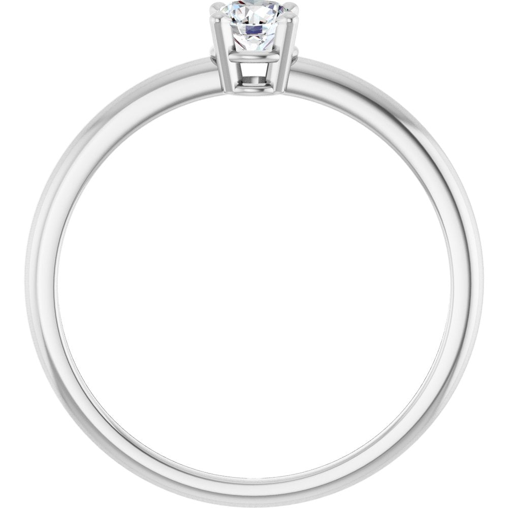 14K White Gold 1/4 CT Lab-Grown Diamond Ring