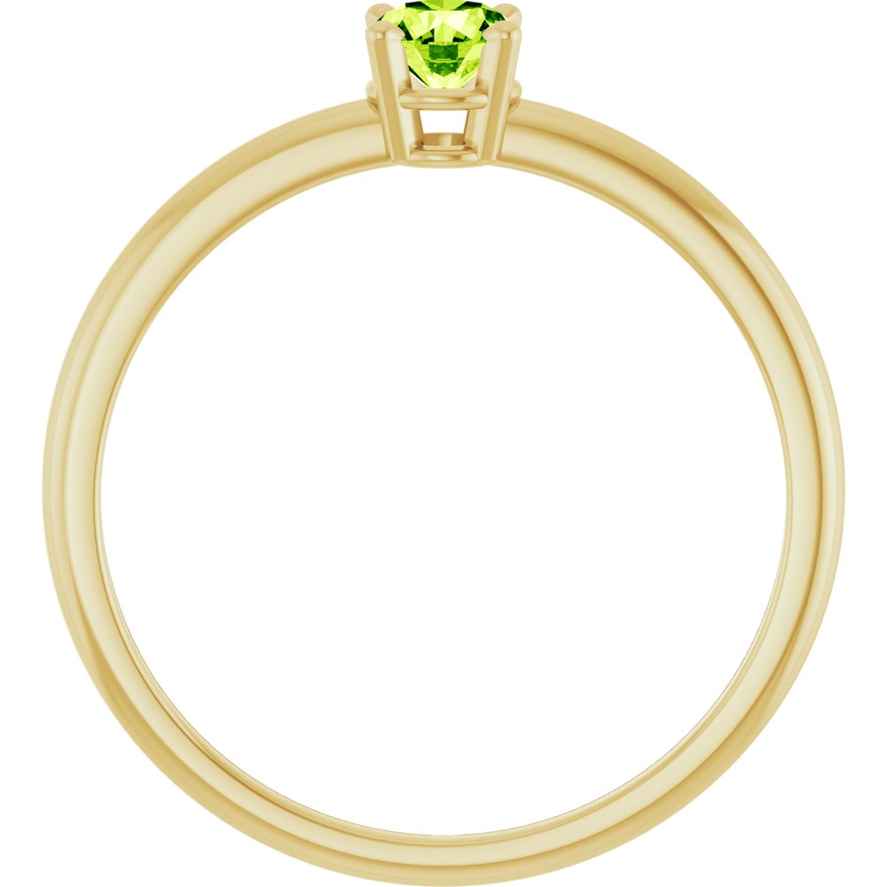 14K Yellow Natural Peridot Ring