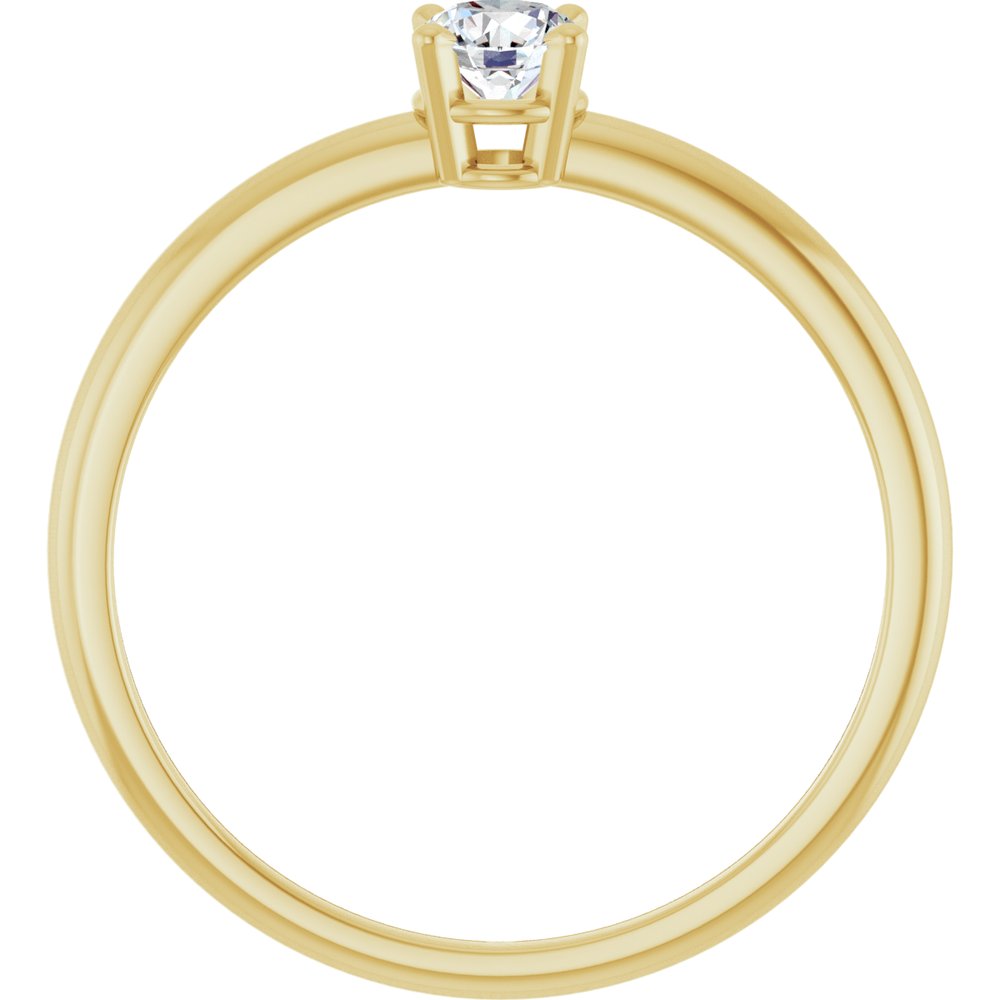 14K Yellow Gold Imitation Diamond Ring