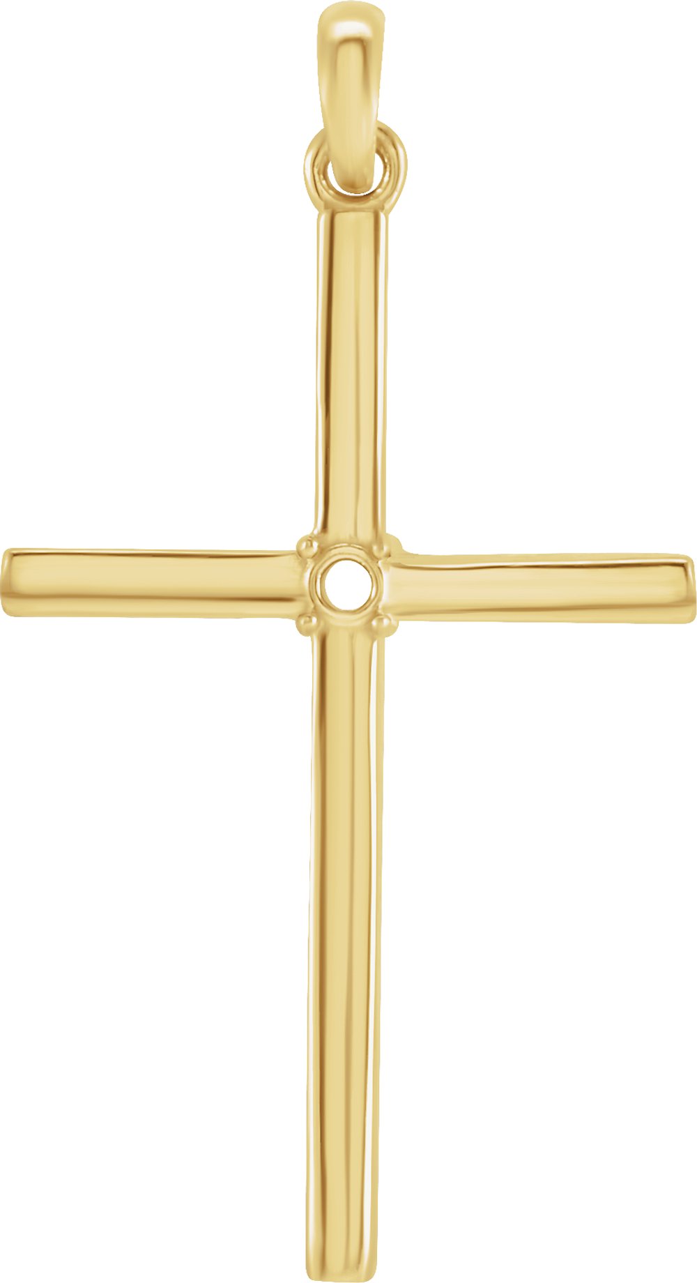 10K Yellow Gold 1.5 mm Round Cross Pendant Mounting