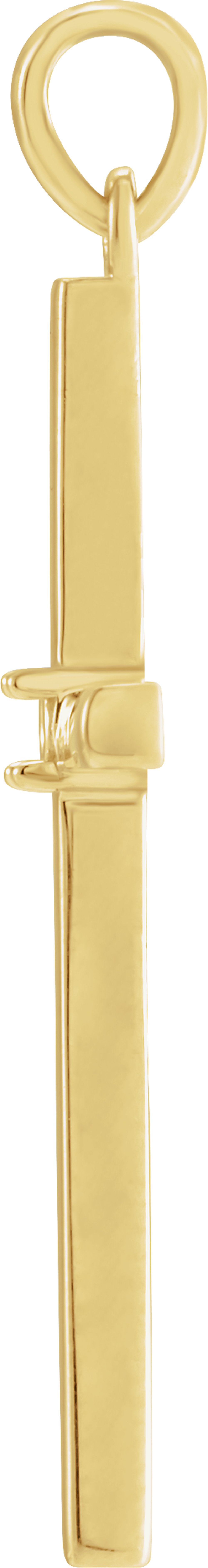 10K Yellow Gold 1.5 mm Round Cross Pendant Mounting