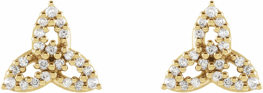 14K Yellow 1/10 CTW Natural Diamond Celtic-Inspired Trinity Earrings