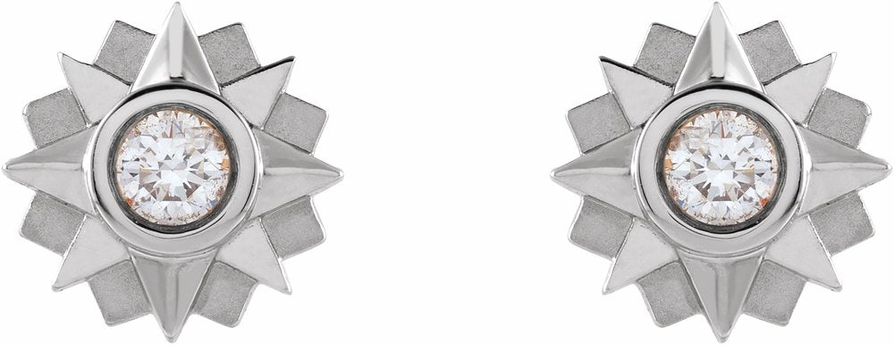14K White Gold 1/3 CTW Natural Diamond Sun Earrings