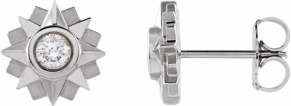 14K White Gold 1/3 CTW Natural Diamond Sun Earrings