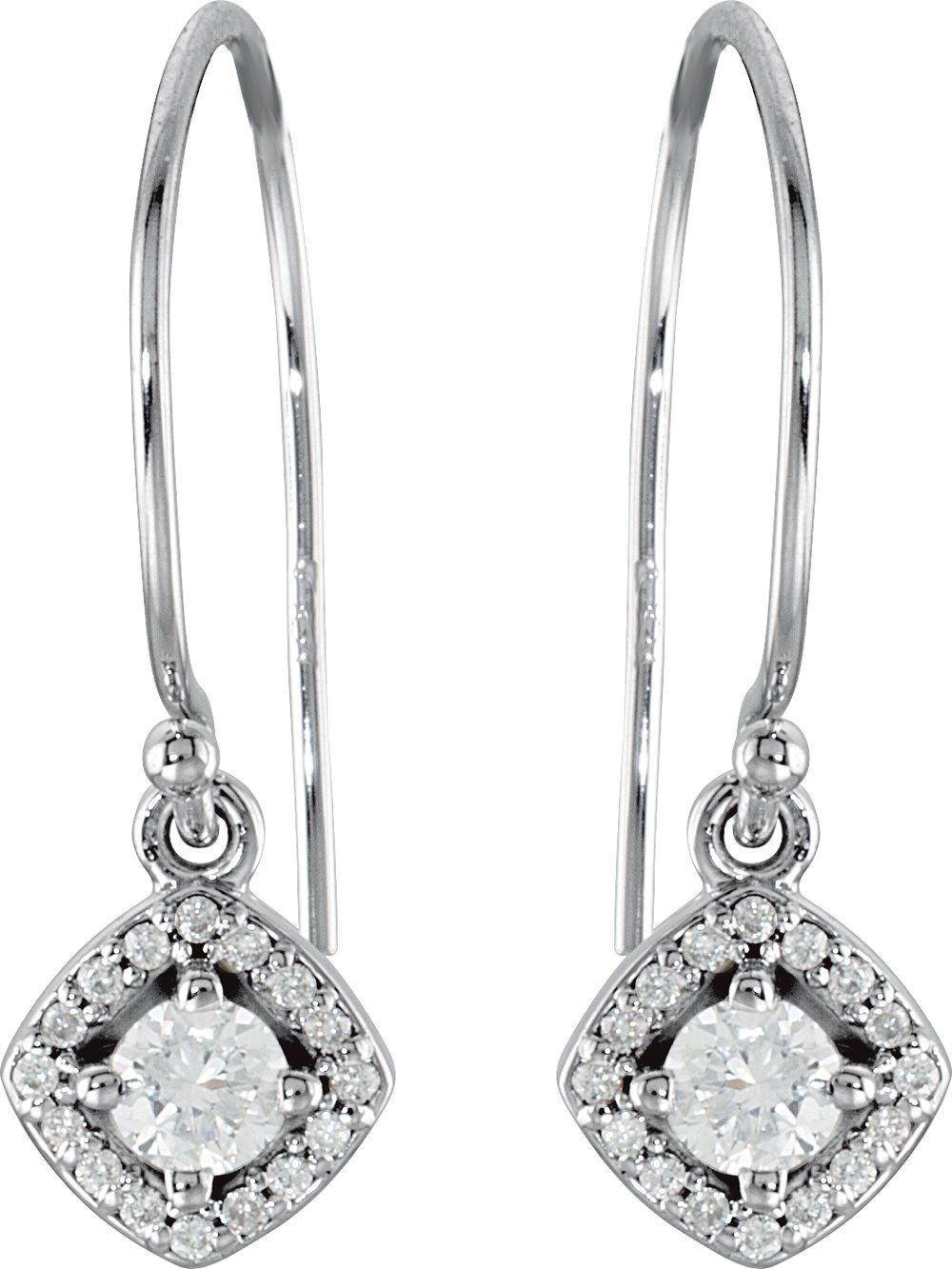 14K White 3/8 CTW Natural Diamond Earrings