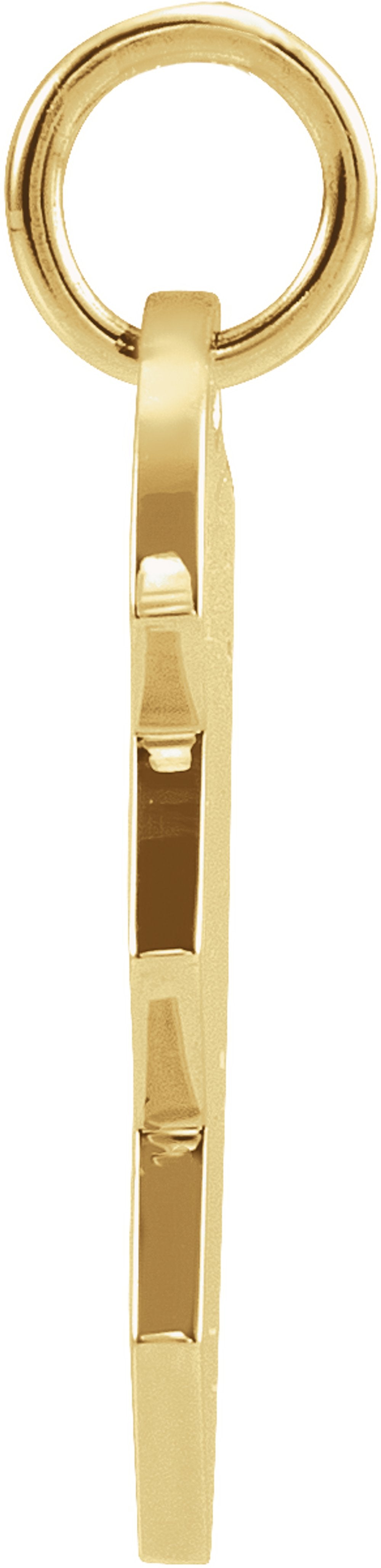 14K Yellow Gold 17x10 mm Right Broken Heart Pendant