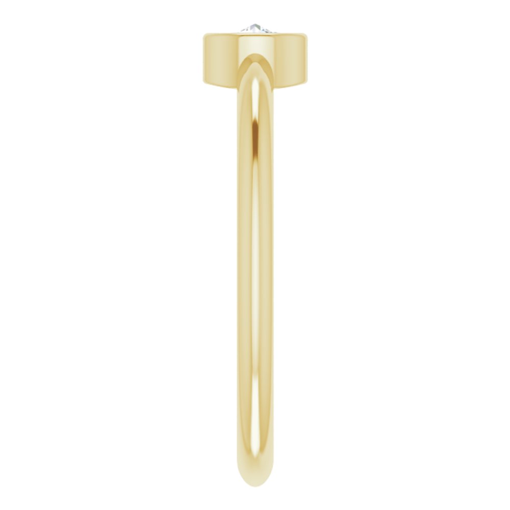 14K Yellow Gold 1/5 CT Rose-Cut Natural Diamond Stackable Ring