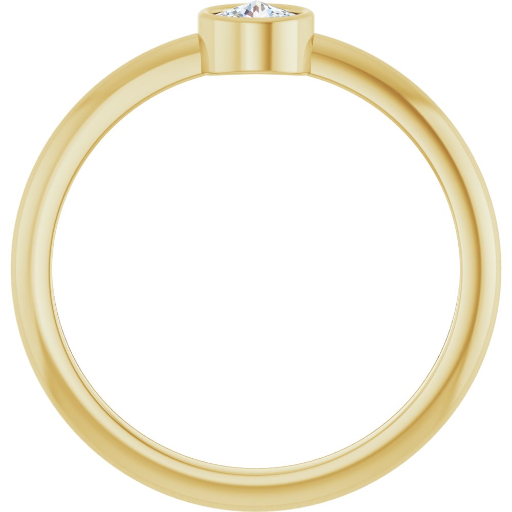 14K Yellow Gold 1/5 CT Rose-Cut Natural Diamond Stackable Ring
