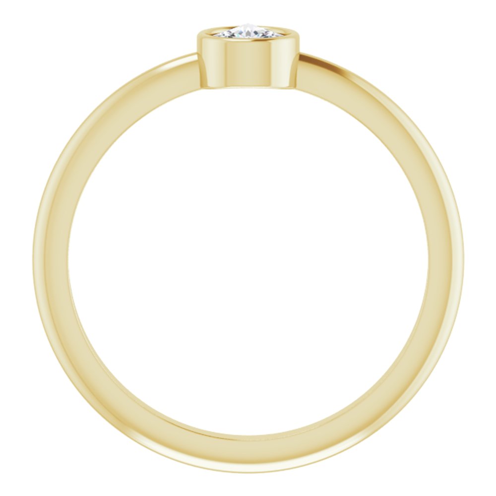 14K Yellow Gold 1/5 CT Rose-Cut Natural Diamond Stackable Ring