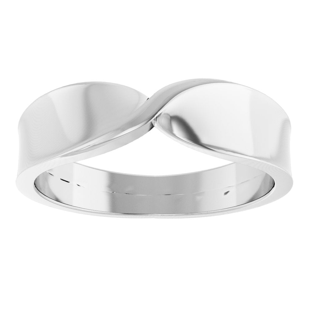 14K White Gold 5 mm Stackable Twisted Ring