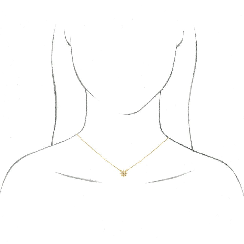 14K Yellow Gold .04 CTW Natural Diamond Star 16-18" Necklace