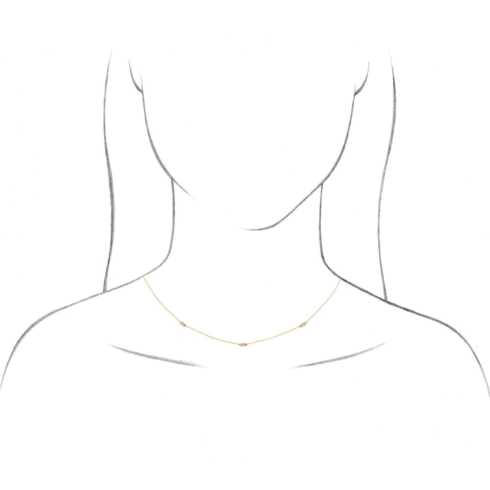 14K Yellow Gold 1/3 CTW Natural Diamond 5-Station 18" Necklace
