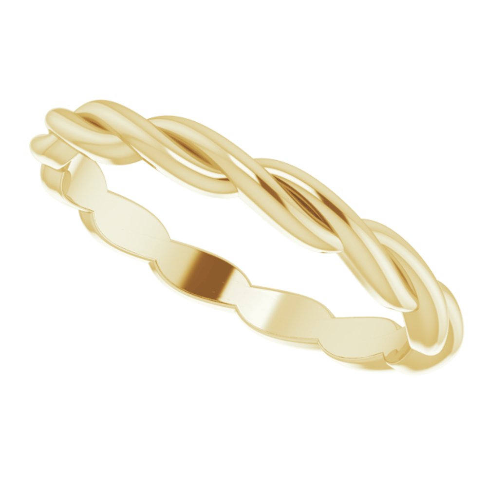 10K Yellow Gold Woven-Design Band Size 7