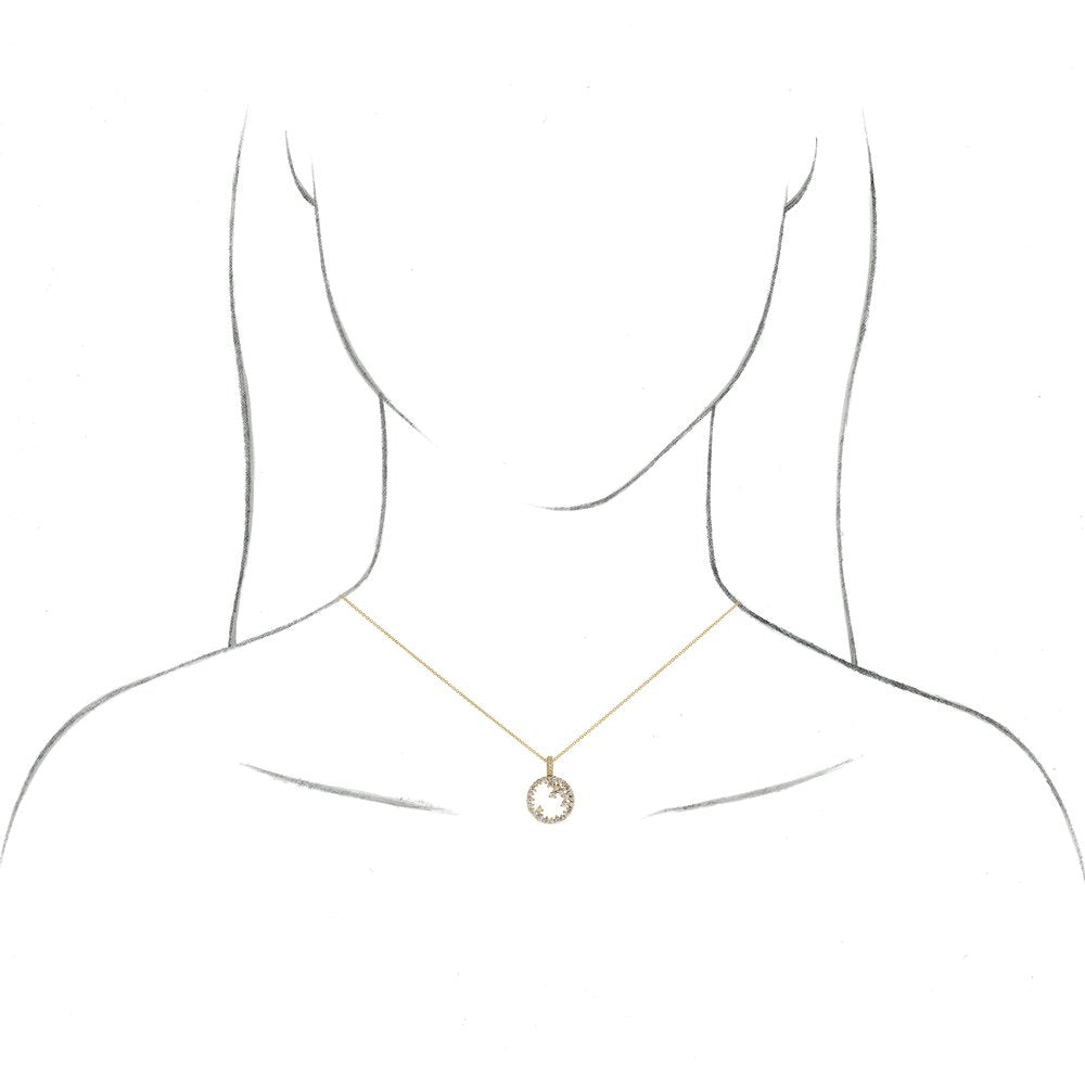 14K White Gold 3/4 CTW Natural Diamond Scattered Circle 16-18" Necklace
