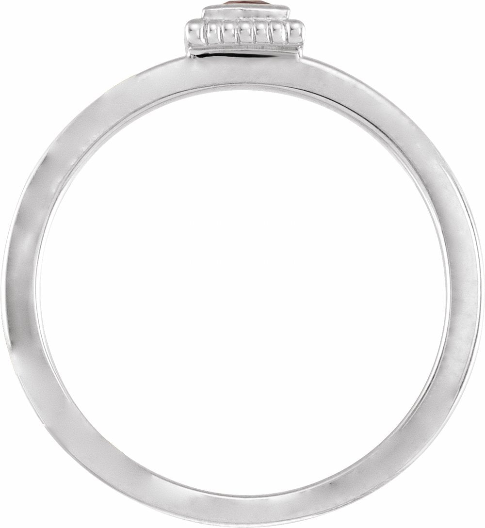 Sterling Silver Natural Amethyst Family Stackable Ring