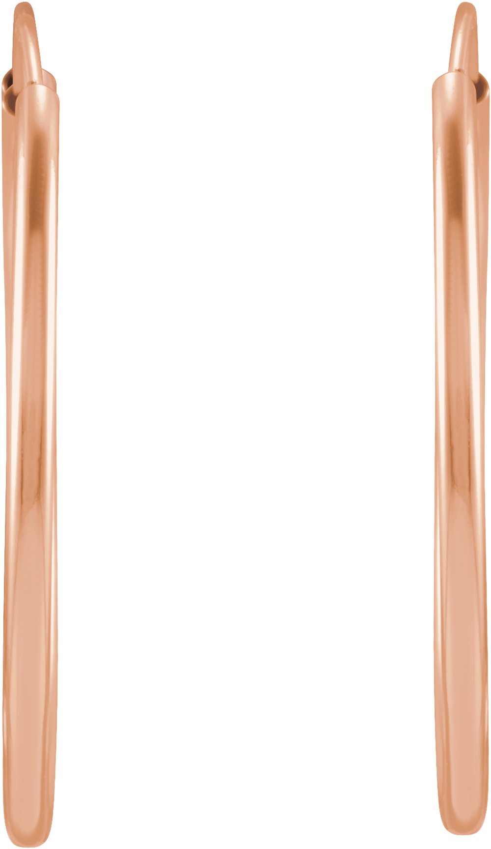 14K Rose Gold Flexible Endless Tube 20 mm Hoop Earrings