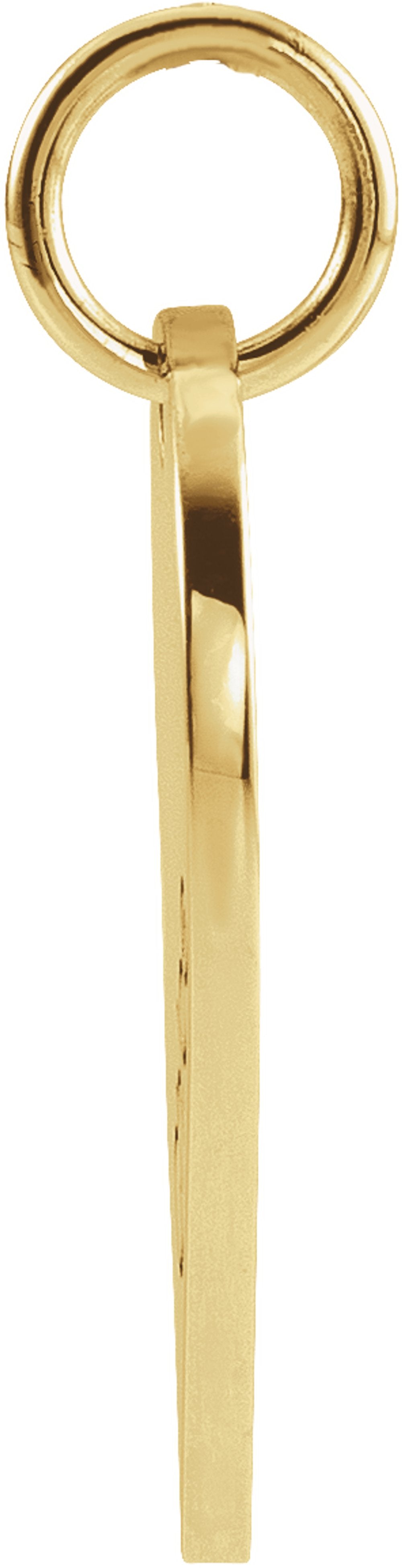 14K Yellow Gold 17x10 mm Left Broken Heart Pendant