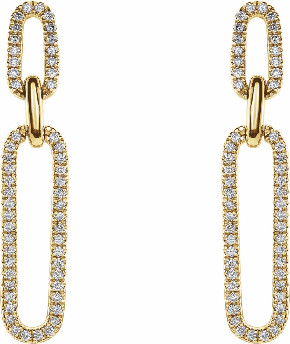 14K Yellow Gold 1/3 CTW Natural Diamond Link Earrings