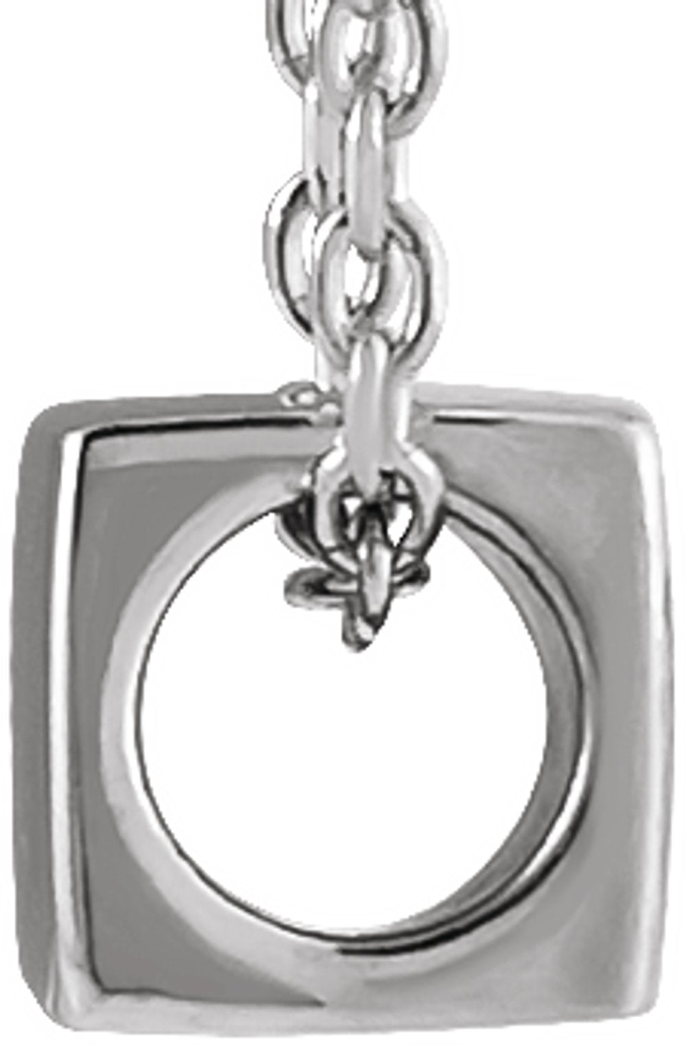 14K White Gold 5x5 mm Cube 18" Necklace
