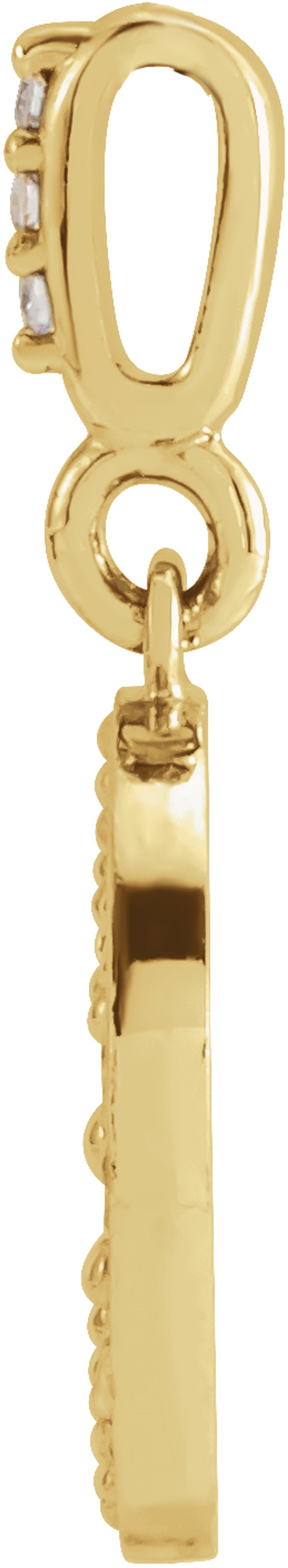 14K Yellow Gold 1/10 CTW Natural Diamond Crescent Moon Pendant