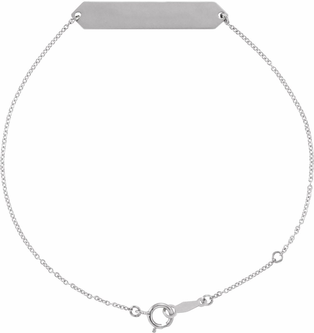 14K White Gold Geometric 7-8" Bracelet