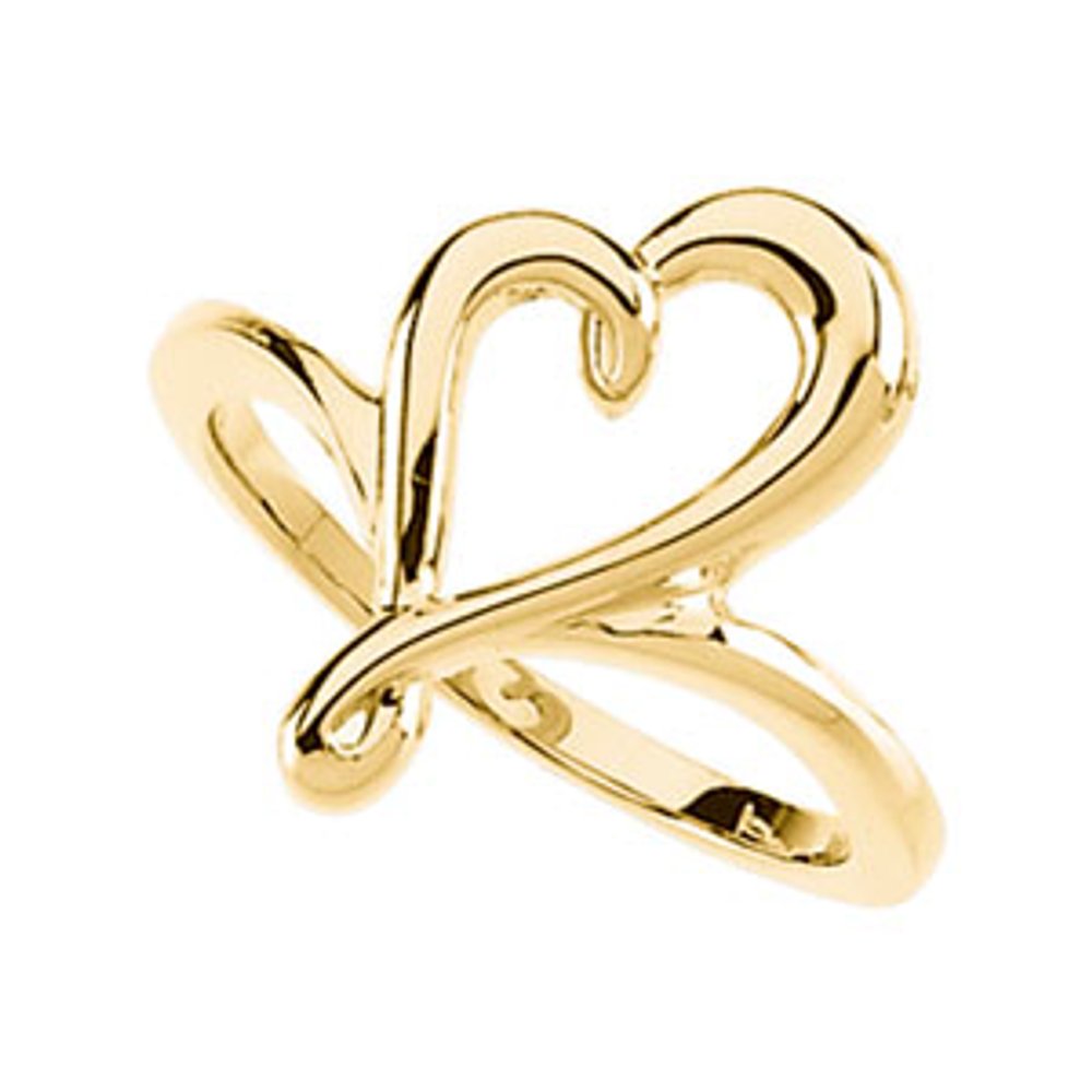 14K Yellow Gold Heart Ring