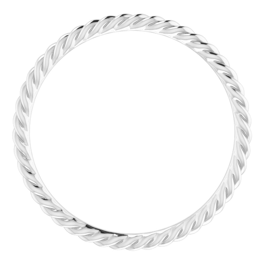 Sterling Silver 1.3 mm Skinny Rope Band Size 9