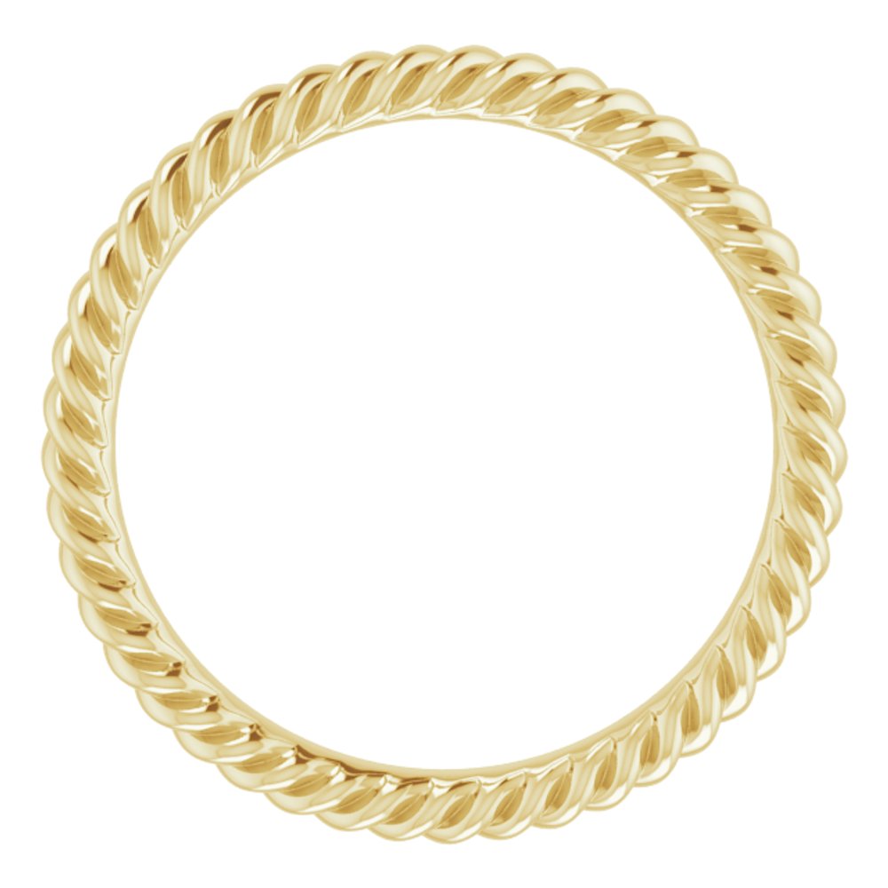 14K Yellow Gold 2 mm Skinny Rope Band Size 3.5