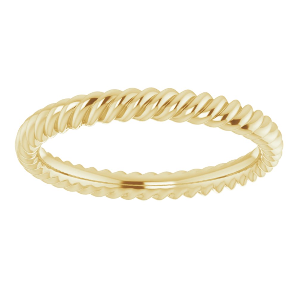 14K Yellow Gold 2 mm Skinny Rope Band Size 3.5