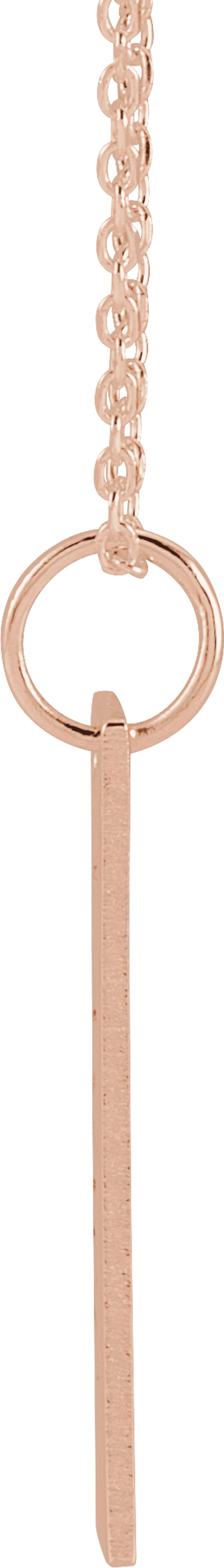 18K Rose Gold-Plated Sterling Silver 20x5 mm Engravable Bar 16-18" Necklace
