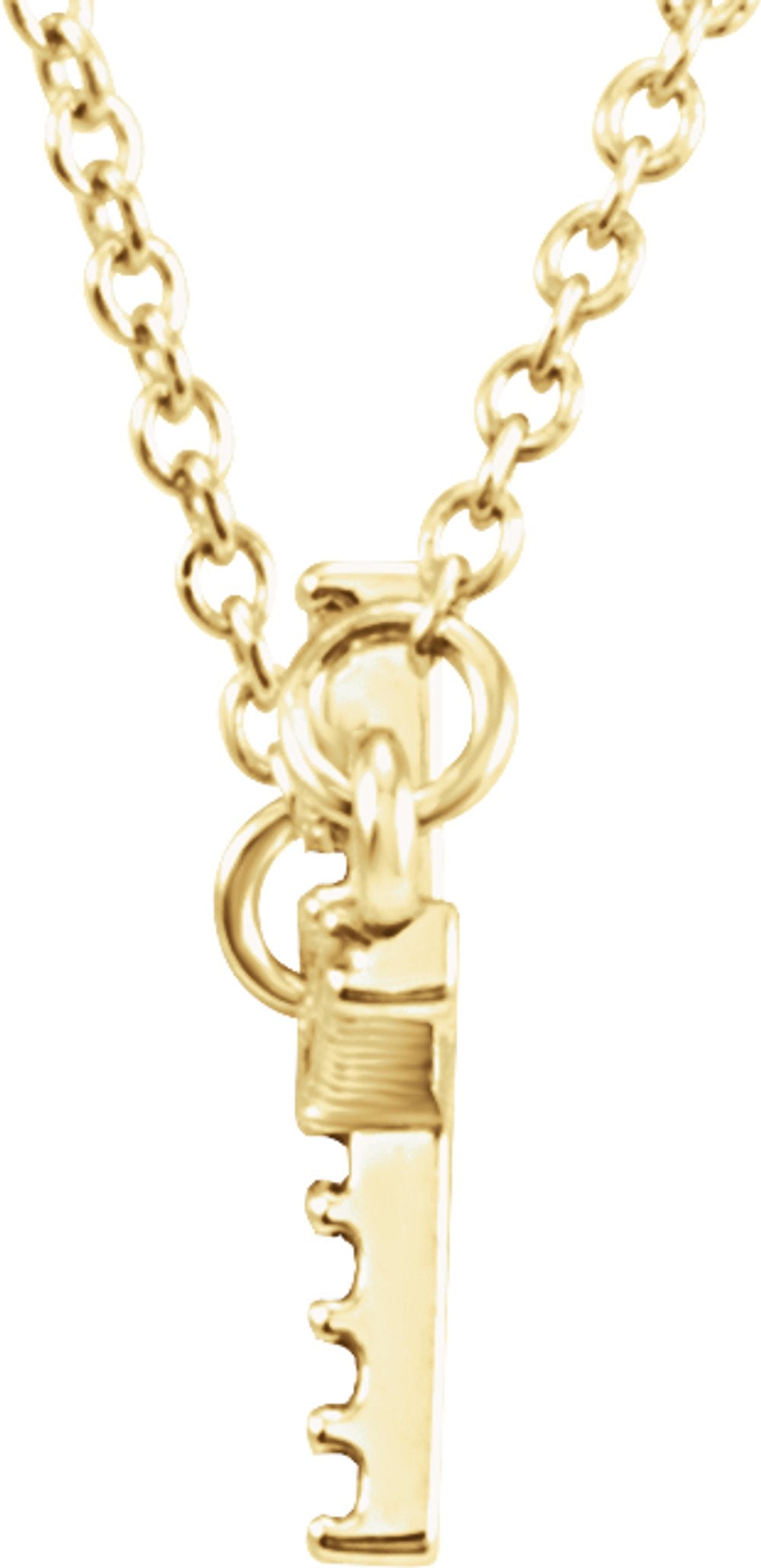 14K Yellow Gold 1/10 CTW Lab-Grown Diamond Sideways Cross 16-18" Necklace