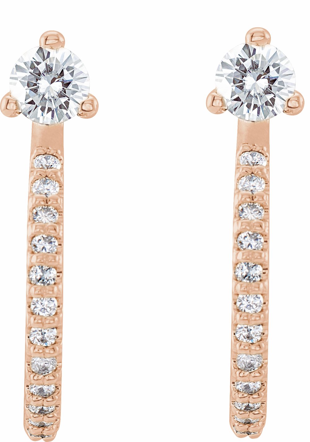 14K Rose 1/3 CTW Natural Diamond J-Hoop Earrings