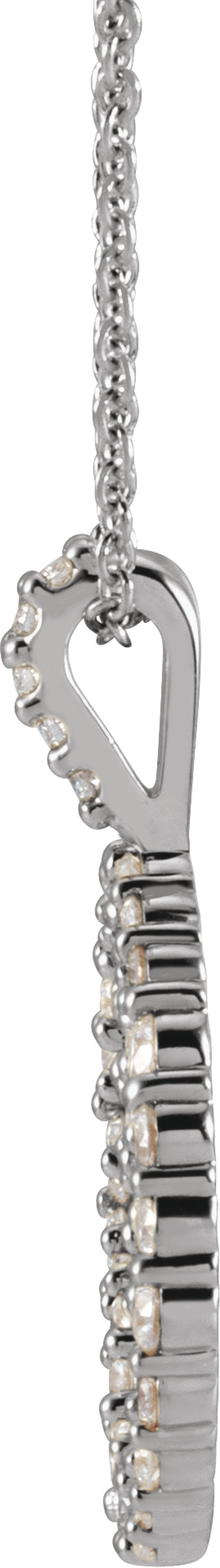 14K White Gold 3/4 CTW Natural Diamond Scattered Circle 16-18" Necklace