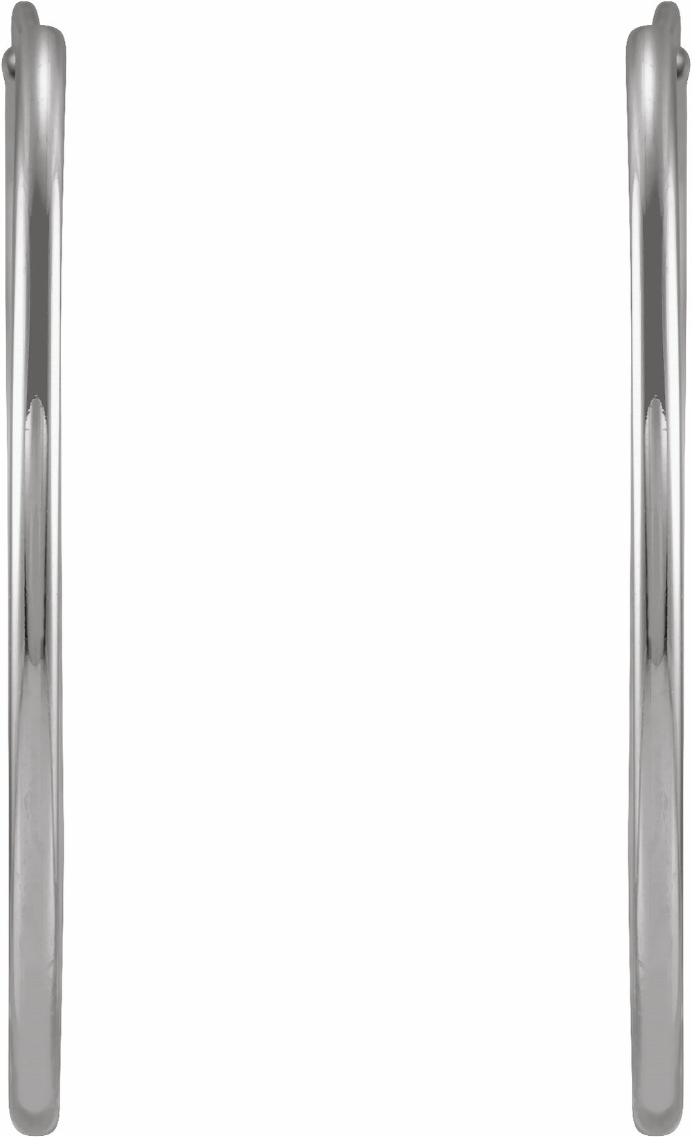 14K White Gold Flexible Endless Tube 25 mm Hoop Earrings