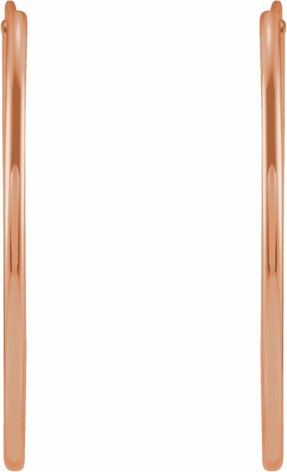 14K Rose Flexible Endless Tube 25 mm Hoop Earrings