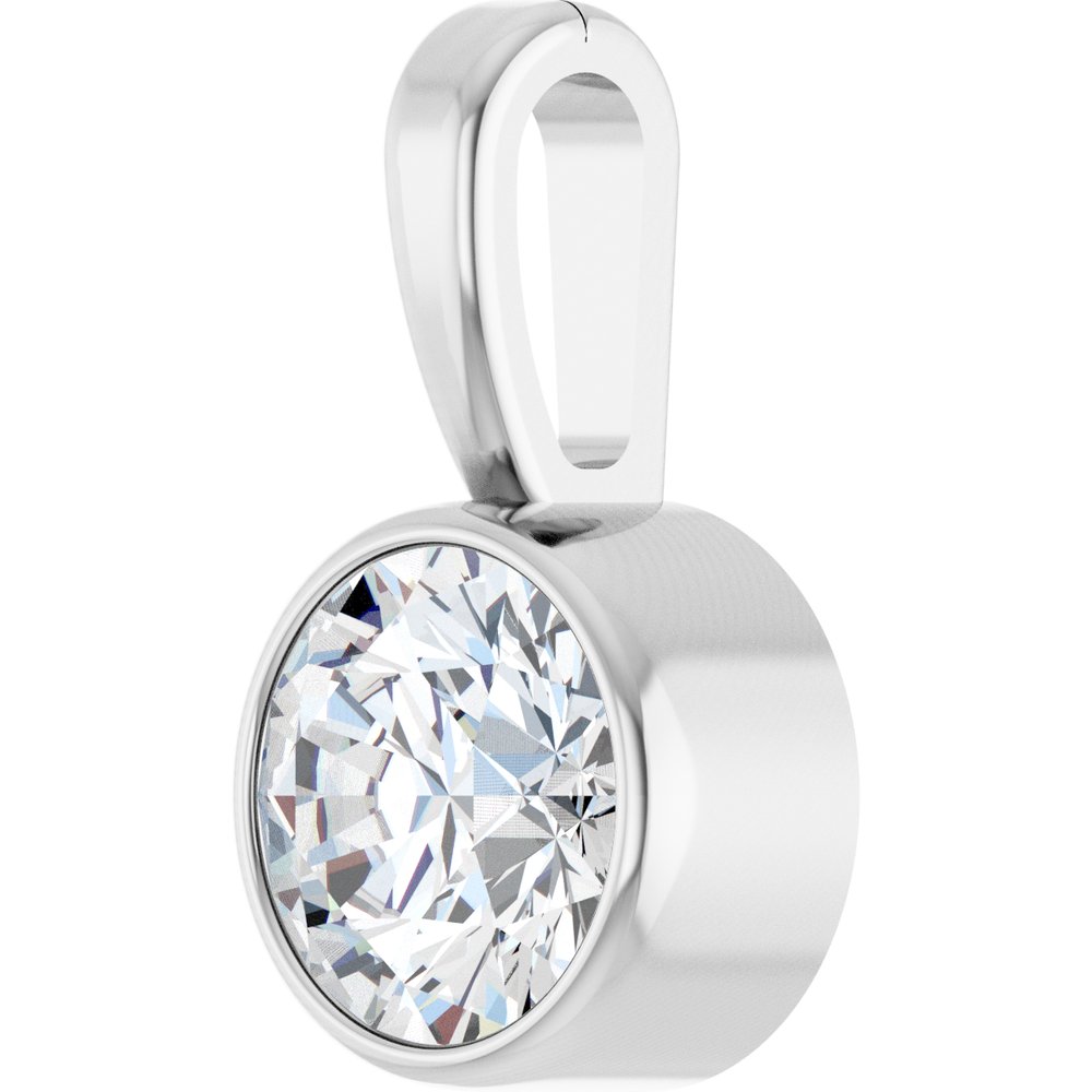 14K Rose Gold 1/3 CT Natural Diamond Bezel-Set Solitaire Pendant