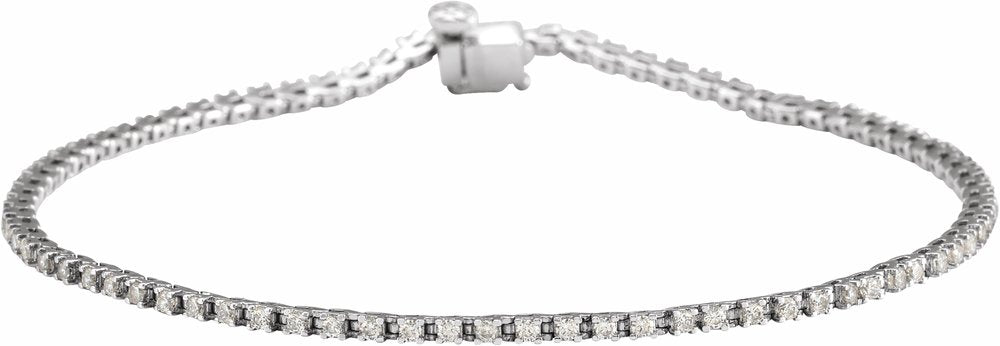14K White Gold 1 CTW Natural Diamond Line 7 1/4" Bracelet