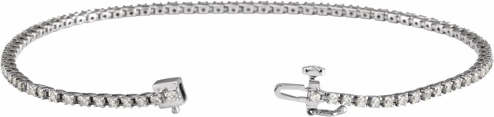 14K White Gold 1 CTW Natural Diamond Line 7 1/4" Bracelet