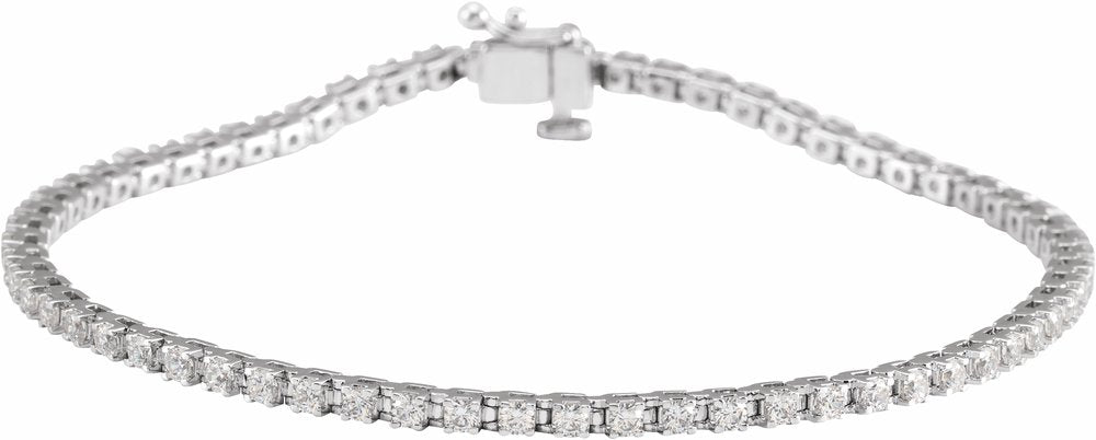 14K White Gold 2 CTW Natural Diamond Line 7 1/4" Bracelet