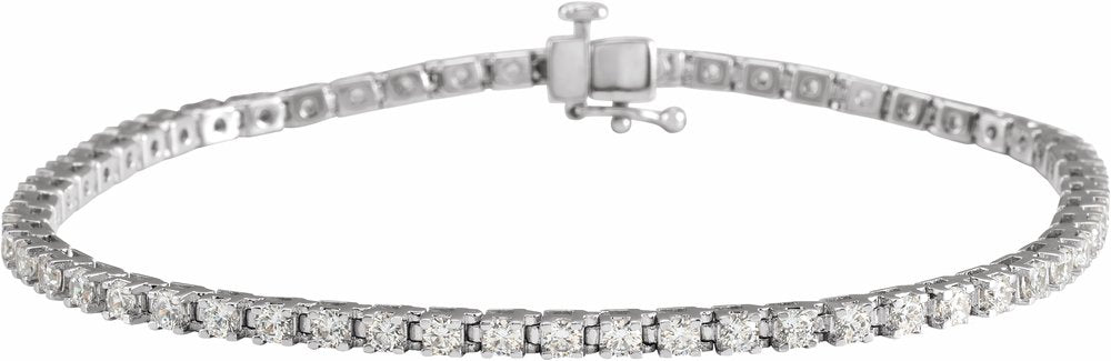 14K White Gold 3 CTW Natural Diamond Line 7 1/4" Bracelet