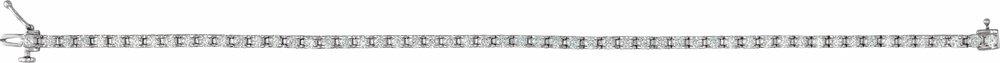 14K White Gold 3 CTW Natural Diamond Line 7 1/4" Bracelet