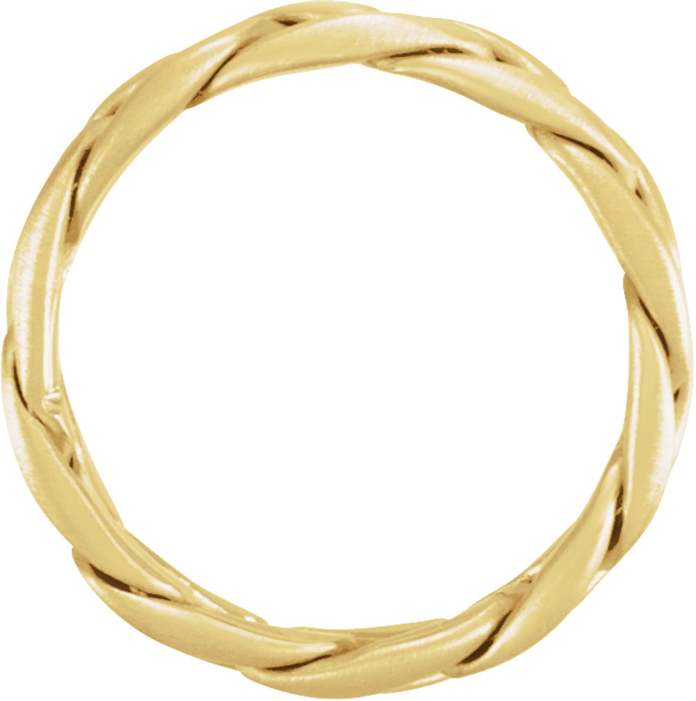 14K Yellow Gold 4.5 mm Hand-Woven Band Size 9.5
