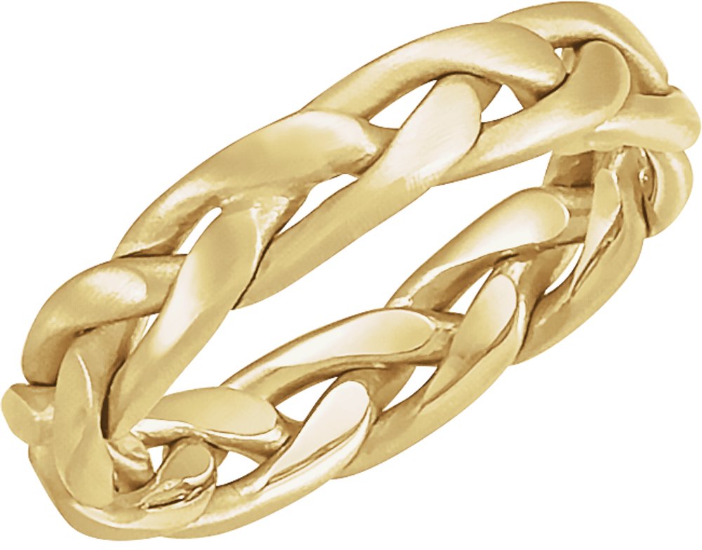 14K Yellow Gold 4.5 mm Hand-Woven Band Size 9.5
