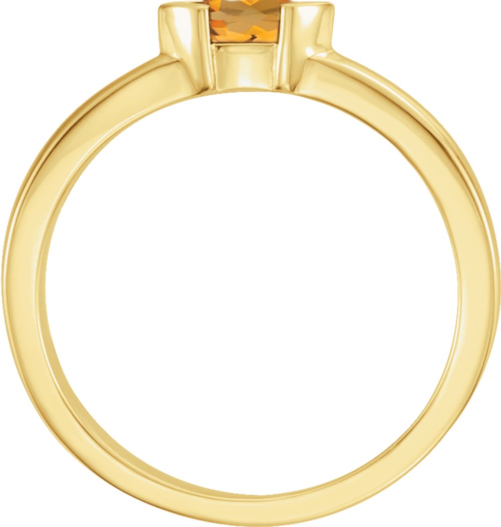 14K Yellow Gold Natural Citrine Stackable Family Ring