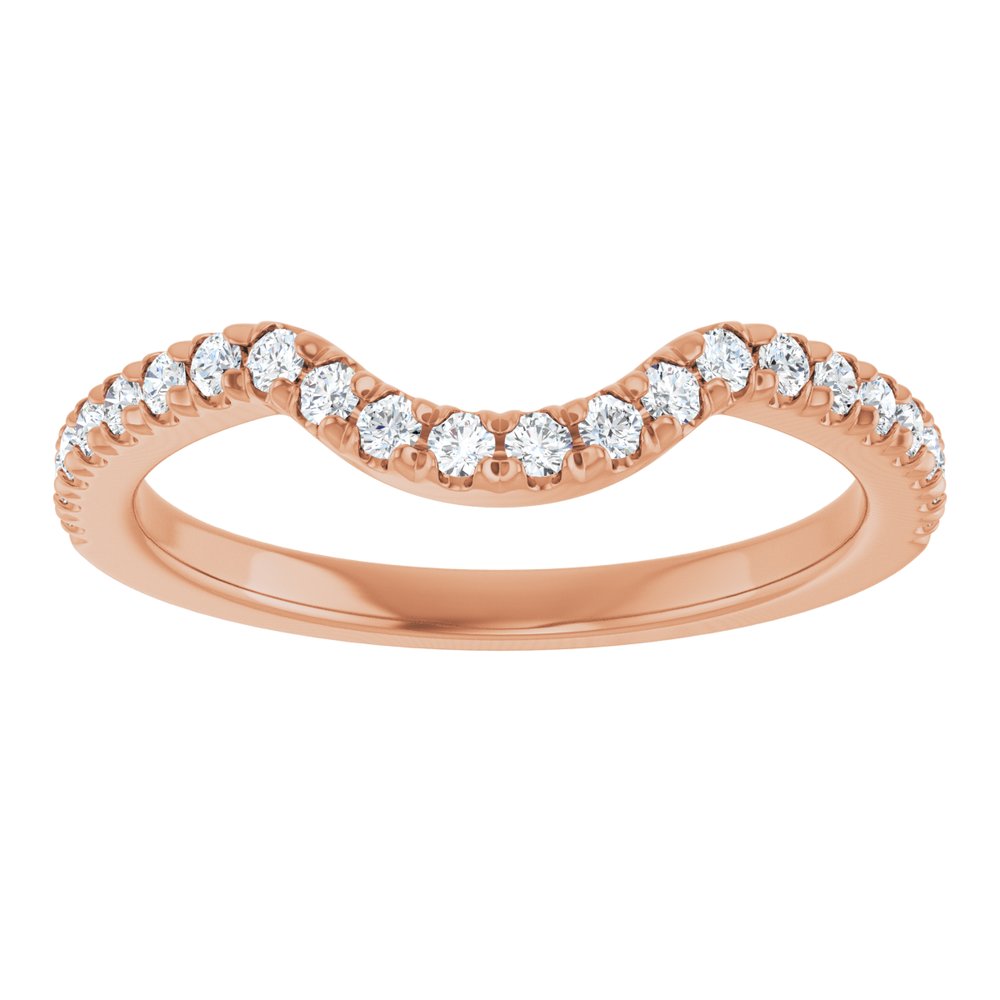 14K Rose 1/3 CTW Natual Diamond French-Set Contour Band