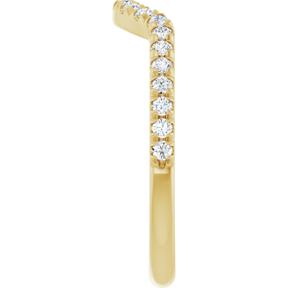 14K Yellow 1/3 CTW Natual Diamond French-Set Contour Band
