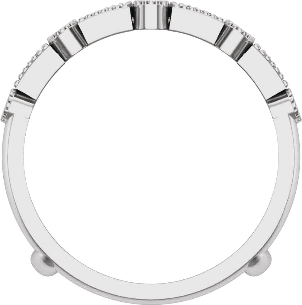 14K White Gold 1/2 CTW Natural Diamond Ring Guard