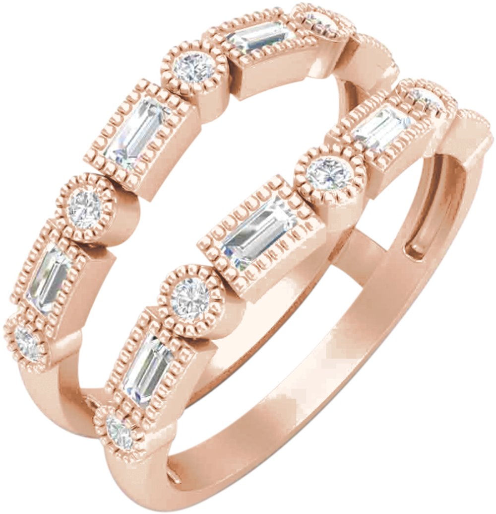 14K Rose Gold 1/2 CTW Natural Diamond Ring Guard