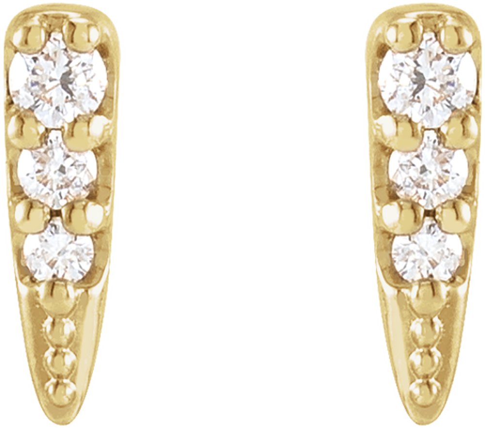 14K Yellow Gold .07 CTW Natural Diamond Spike Earrings