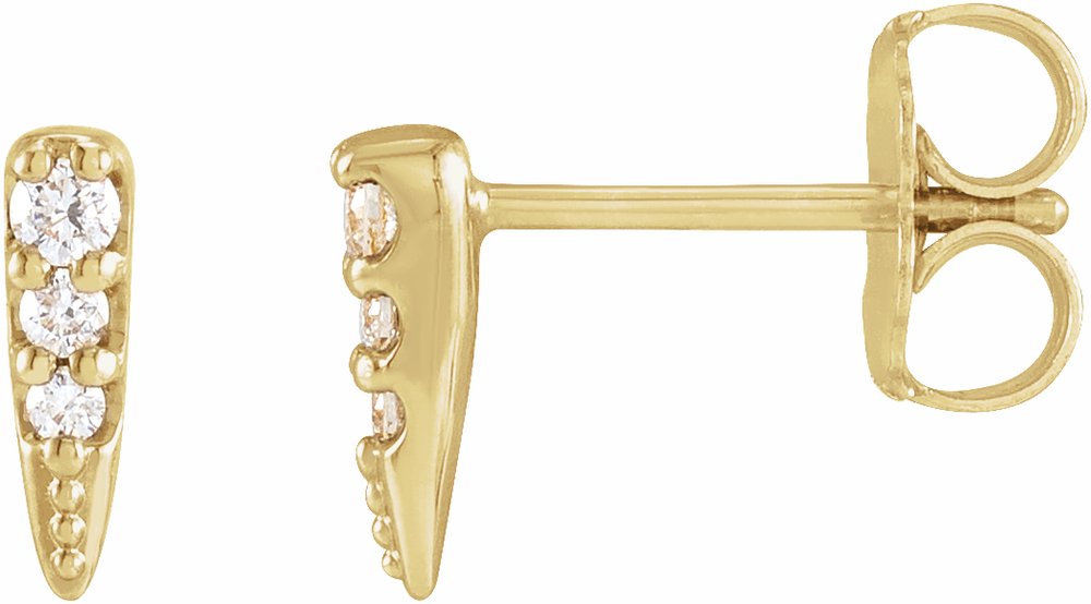 14K Yellow Gold .07 CTW Natural Diamond Spike Earrings